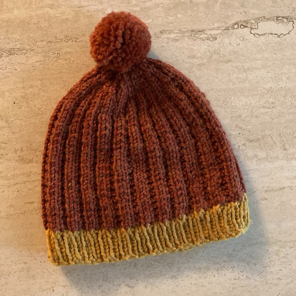 Hand Crafted Knit Hat with Pom Pom